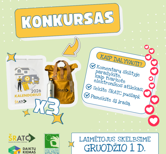 ŠRATC inicijuoja konkursą ir primena, kaip teisingai tvarkyti elektronikos atliekas