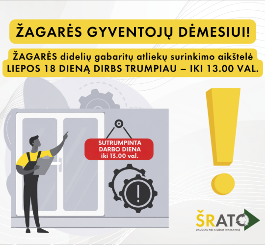 Sutrumpintas Žagarės DGASA darbo laikas