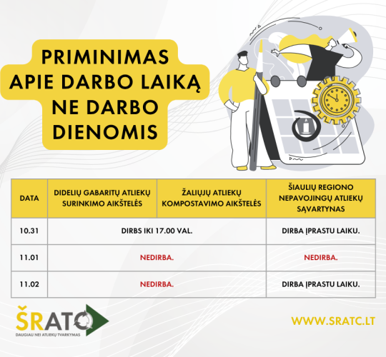 Priminimas apie darbo laiką prieš Visų šventųjų dieną