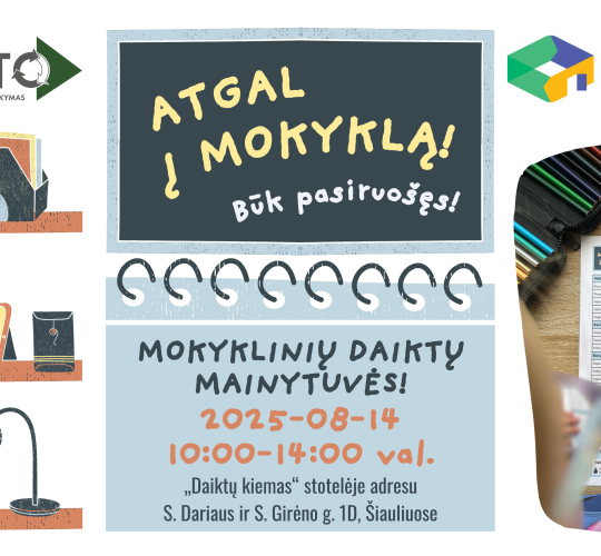 ŠRATC kviečia į „Daiktų kiemą“: pasiruošk mokyklai tvariai