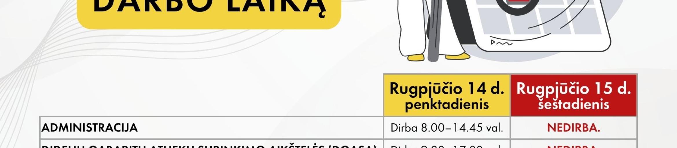Priminimas apie darbo laiką prieš Žolines
