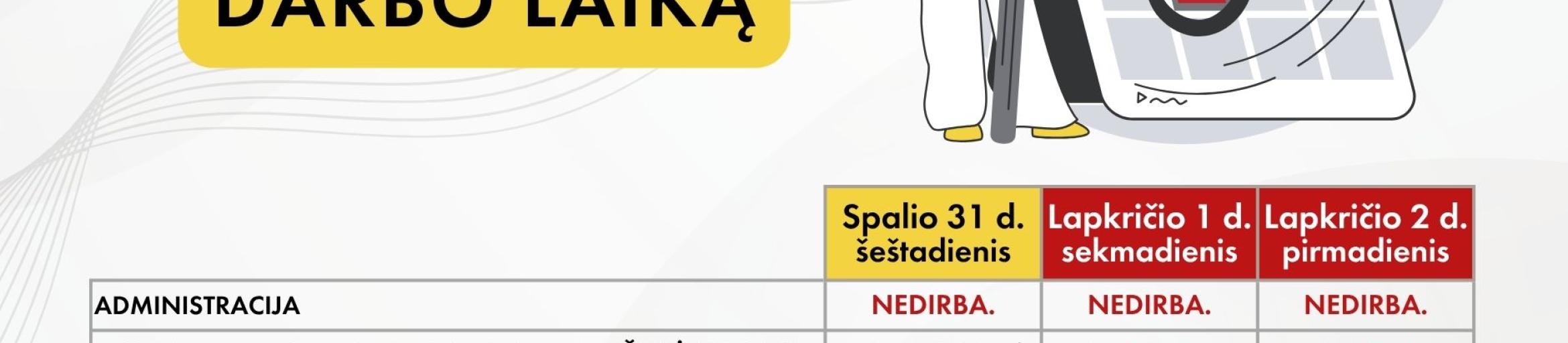 ŠRATC darbo laikas Visų šventųjų dienos ir Vėlinių laikotarpiu